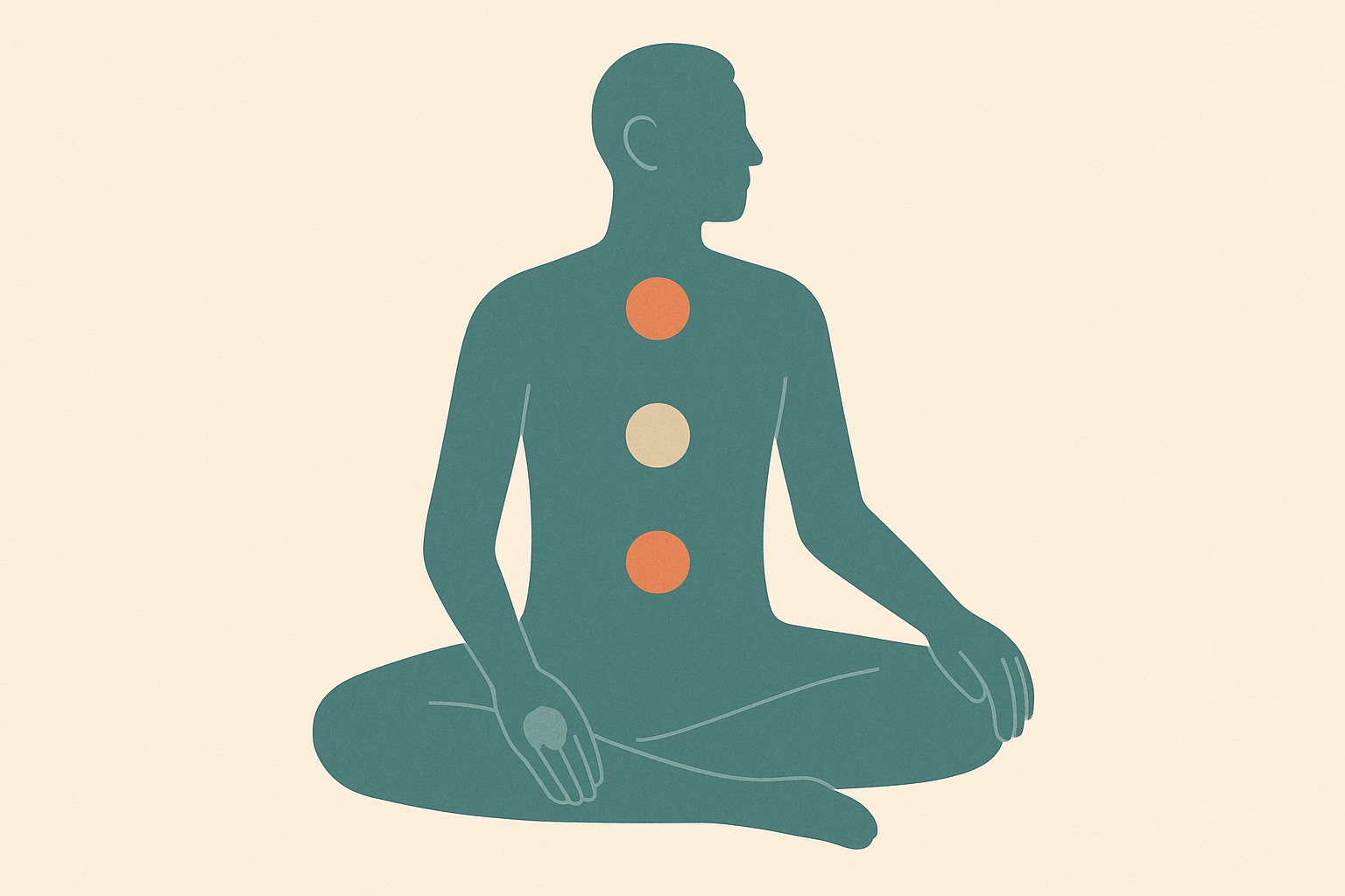 Illustration of a seated figure with highlighted areas at the chest, stomach, jaw and hands, showing where physical anxiety symptoms are commonly felt.