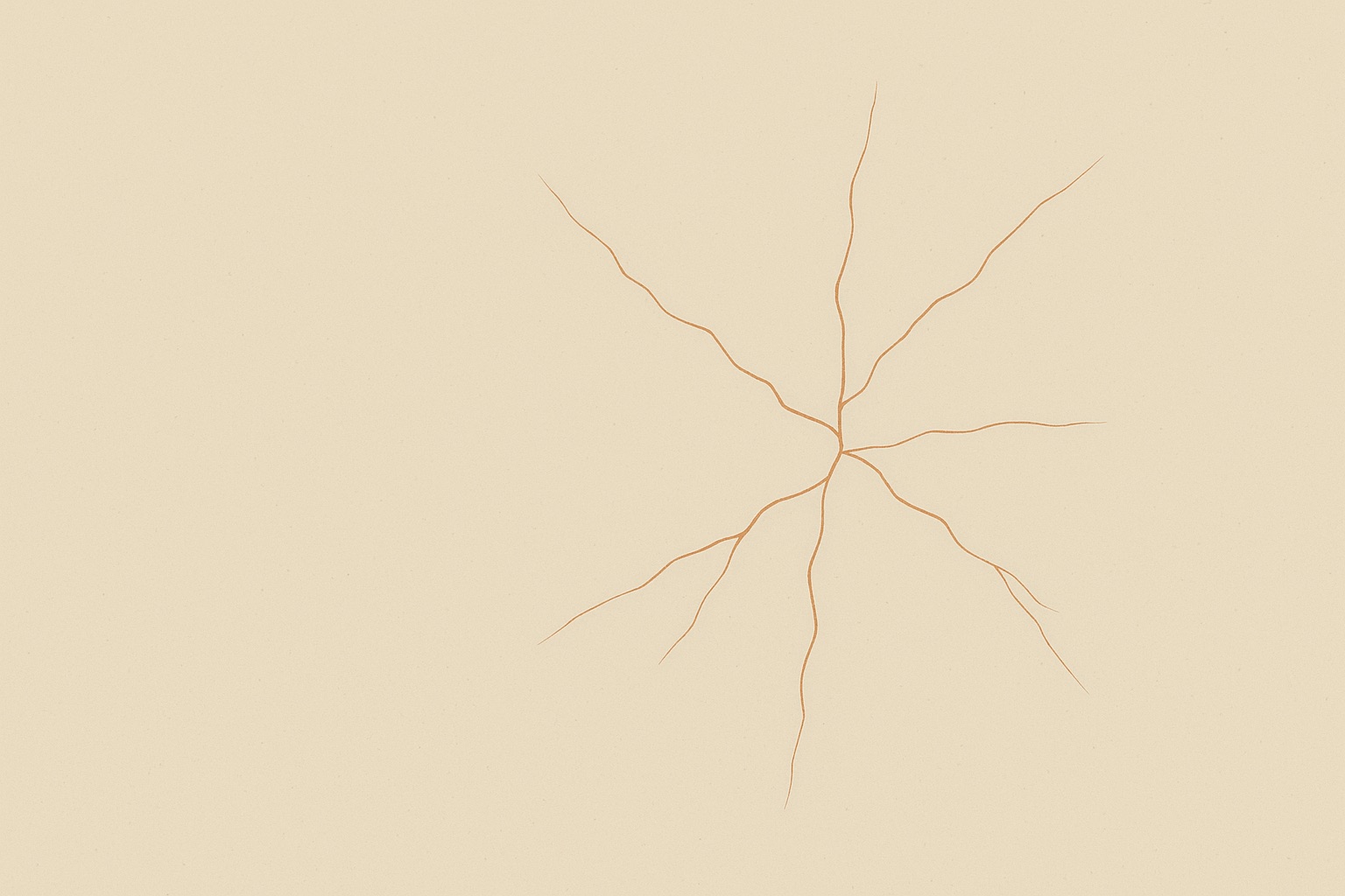Illustration of fine hairline cracks spreading across a plain wall, representing the cumulative psychological effects of abuse.