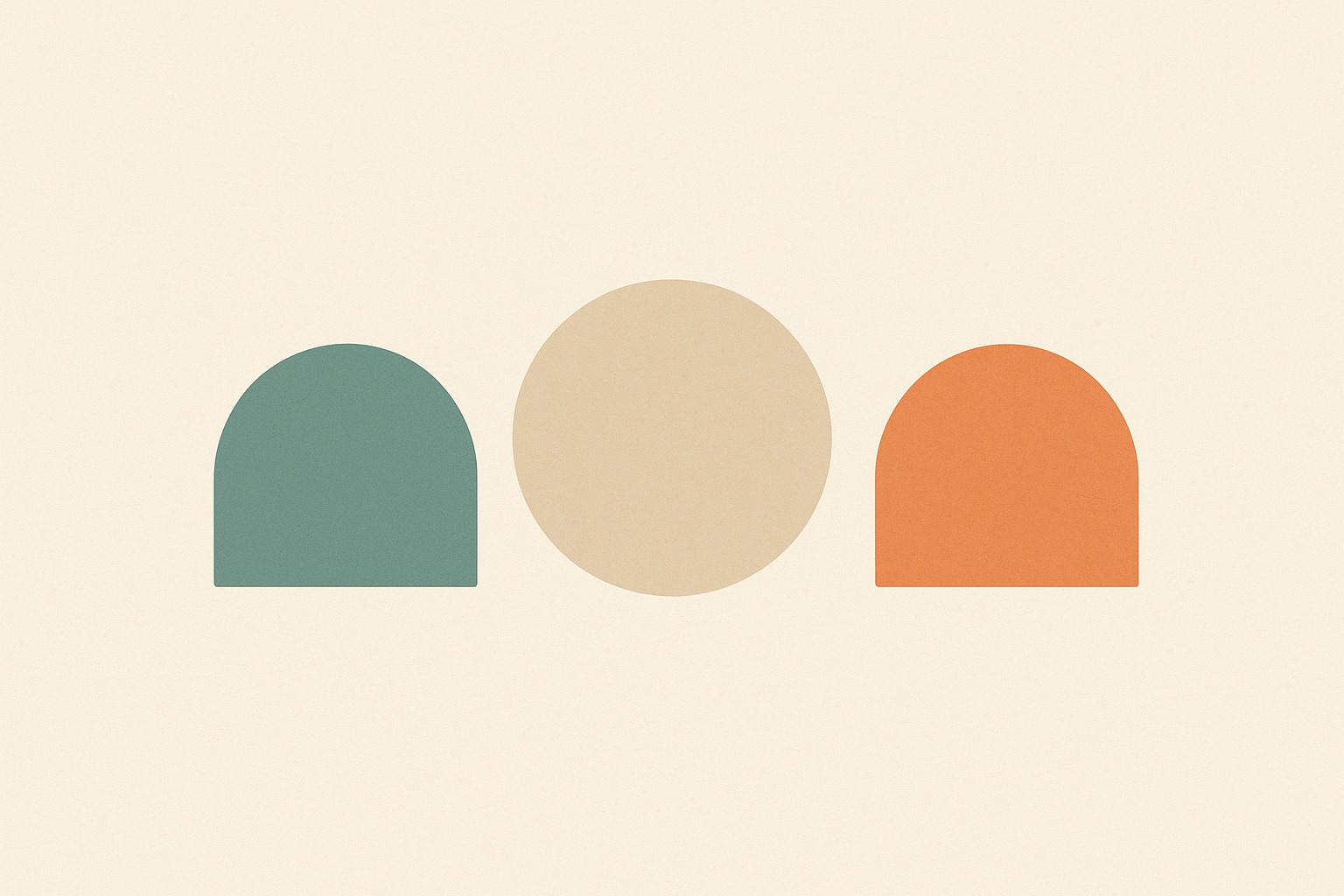 Illustration of a neutral central shape positioned equidistant between two others, representing the therapist's neutral role in family work.
