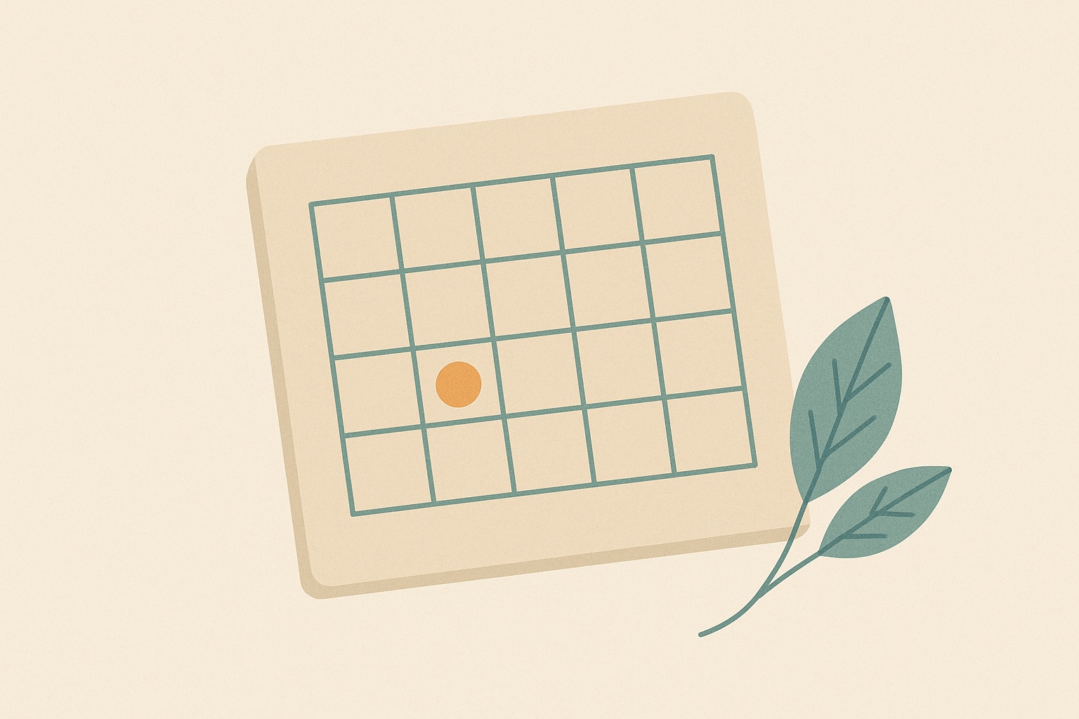Illustration of a calendar with one date softly circled, representing anniversary reactions and grief triggers.