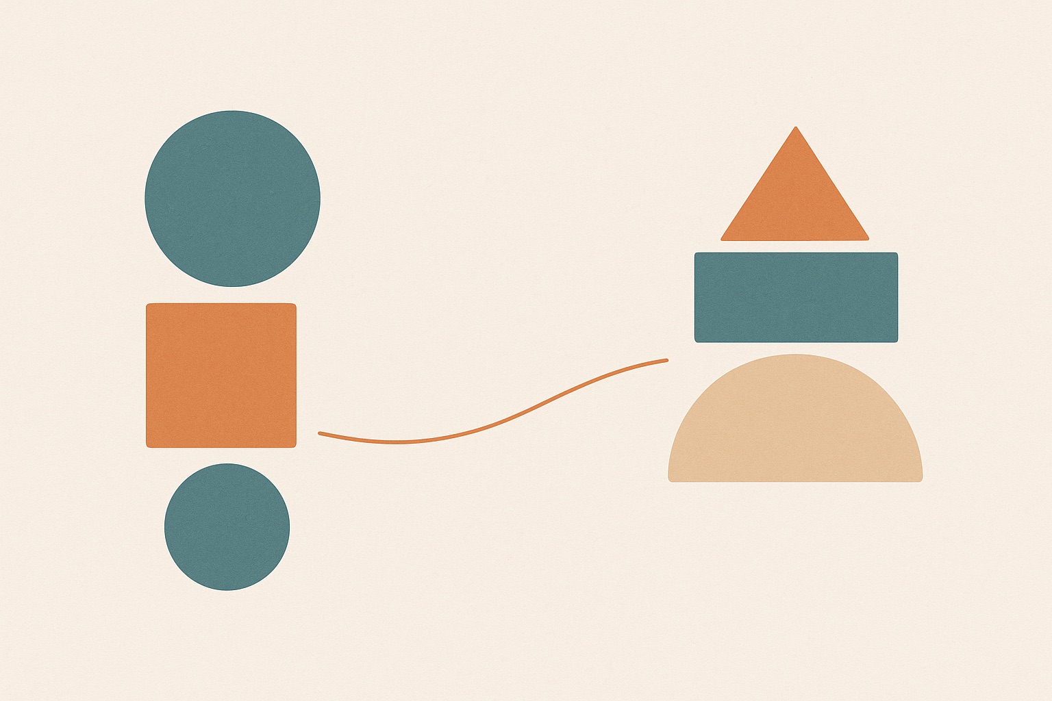 Illustration of a line extending partway from one cluster toward another without connecting, representing the first move toward reconnection.